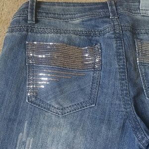 Sequin denim jeans